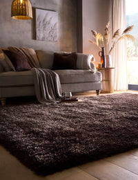 Chocolate Solid Plush Shag Rug - Image 1