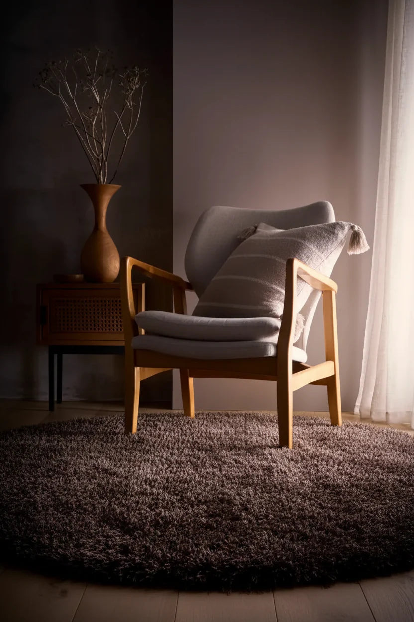 Chocolate Solid Plush Shag Rug - Image 3