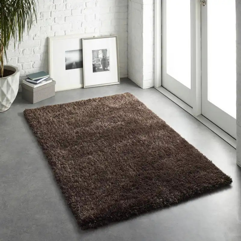 Chocolate Solid Plush Shag Rug - Image 4