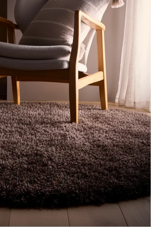 Chocolate Solid Plush Shag Rug - Image 6
