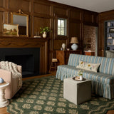 Christmas Forest Oatmeal Floral Hand-Tufted Wool Rug - Image 1