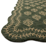Christmas Forest Oatmeal Floral Hand-Tufted Wool Rug - Image 4