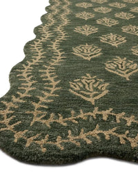 Christmas Forest Oatmeal Floral Hand-Tufted Wool Rug - Image 4