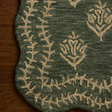 Christmas Forest Oatmeal Floral Hand-Tufted Wool Rug - Image 5