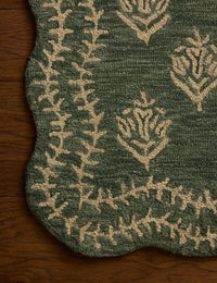 Christmas Forest Oatmeal Floral Hand-Tufted Wool Rug - Image 5