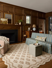 Christmas Ivory, Natural Floral Hand-Tufted Wool Rug - Image 1