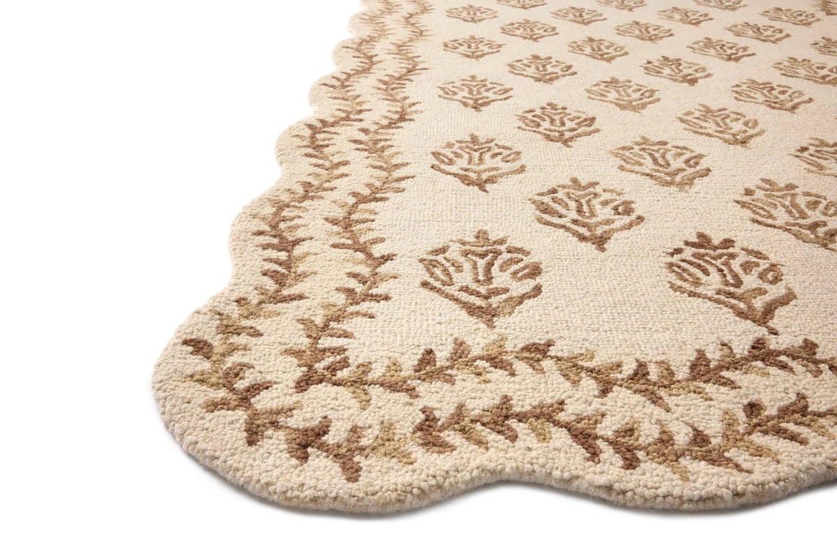 Christmas Ivory, Natural Floral Hand-Tufted Wool Rug - Image 4