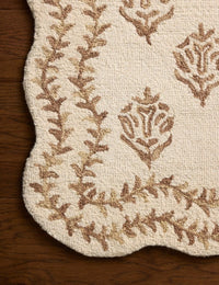 Christmas Ivory, Natural Floral Hand-Tufted Wool Rug - Image 5
