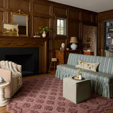 Christmas Plum, Dark Plum Floral Hand-Tufted Wool Rug - Image 1