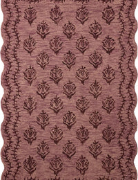 Christmas Plum, Dark Plum Floral Hand-Tufted Wool Rug - Image 2