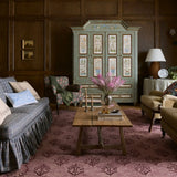 Christmas Plum, Dark Plum Floral Hand-Tufted Wool Rug - Image 3