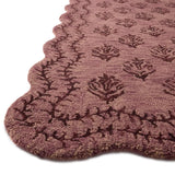 Christmas Plum, Dark Plum Floral Hand-Tufted Wool Rug - Image 5