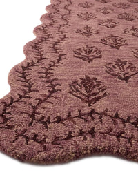 Christmas Plum, Dark Plum Floral Hand-Tufted Wool Rug - Image 5