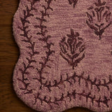 Christmas Plum, Dark Plum Floral Hand-Tufted Wool Rug - Image 6