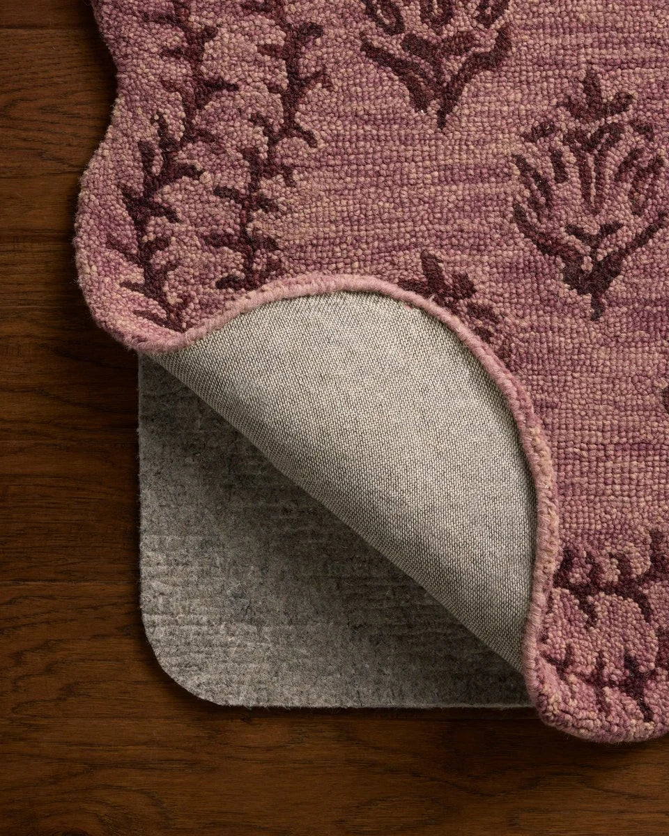 Christmas Plum, Dark Plum Floral Hand-Tufted Wool Rug - Image 7