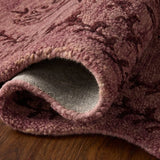 Christmas Plum, Dark Plum Floral Hand-Tufted Wool Rug - Image 8