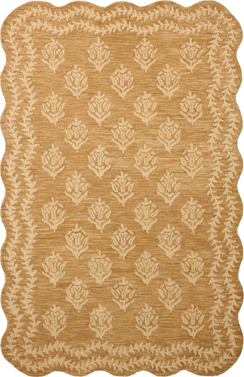 Christmas Wheat, Ivory Floral Hand-Tufted Wool Rug - Image 2
