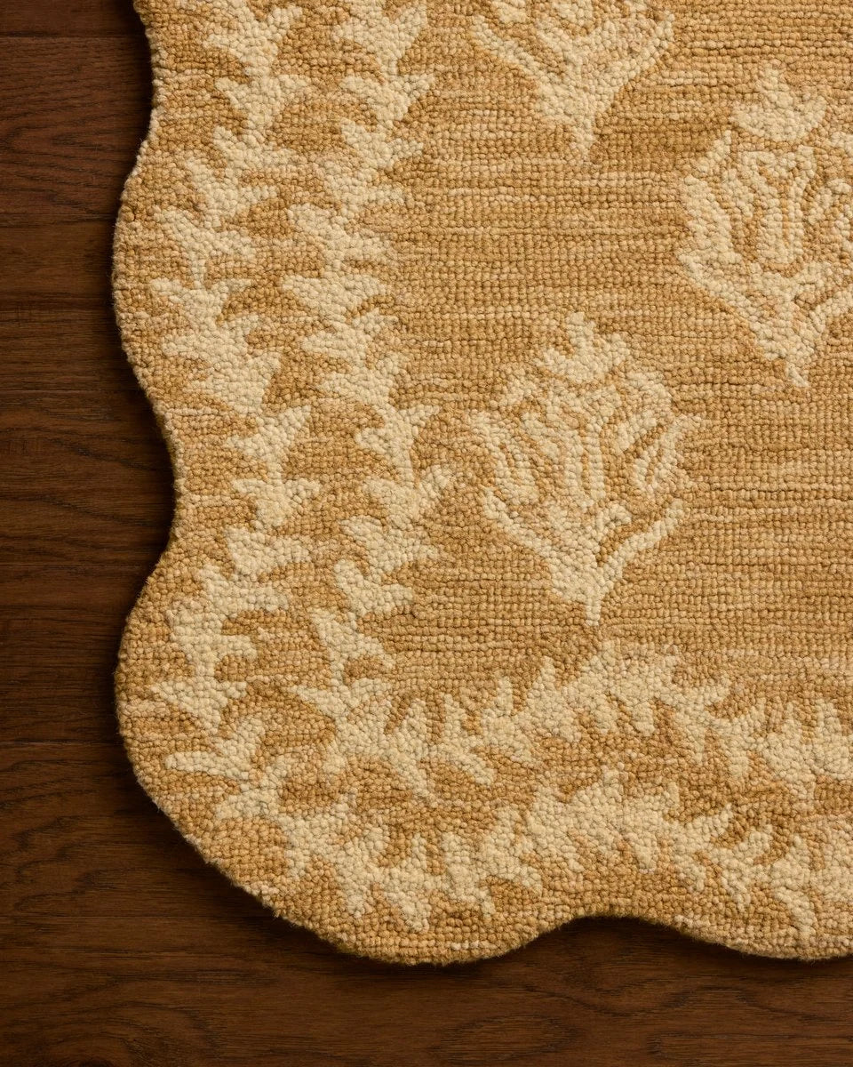 Christmas Wheat, Ivory Floral Hand-Tufted Wool Rug - Image 5