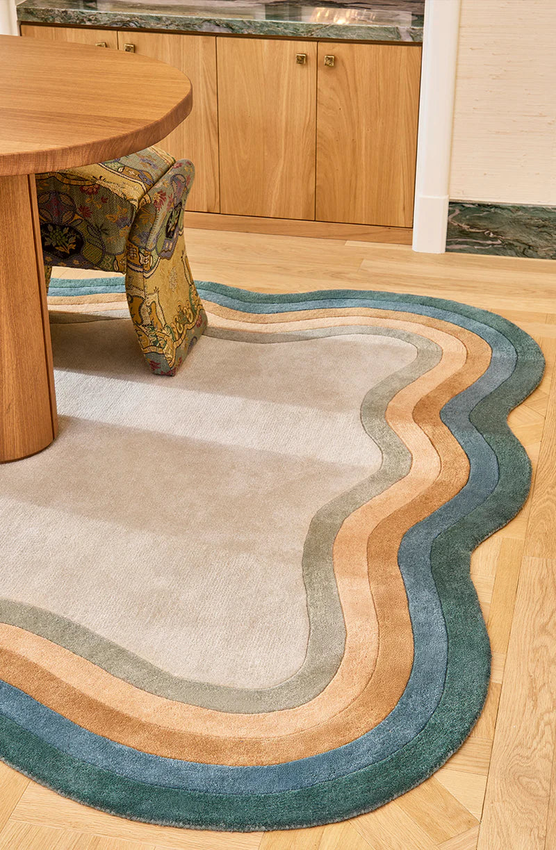 Claret Irregular Hand-Tufted Wool Rug - Image 2