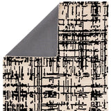 Clay CreamBlack Abstract Hand-Tufted Wool Rug - Image 4