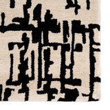 Clay CreamBlack Abstract Hand-Tufted Wool Rug - Image 5