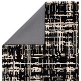 Clayt BlackCream Abstract Hand-Tufted Wool Rug - Image 4