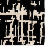 Clayt BlackCream Abstract Hand-Tufted Wool Rug - Image 5