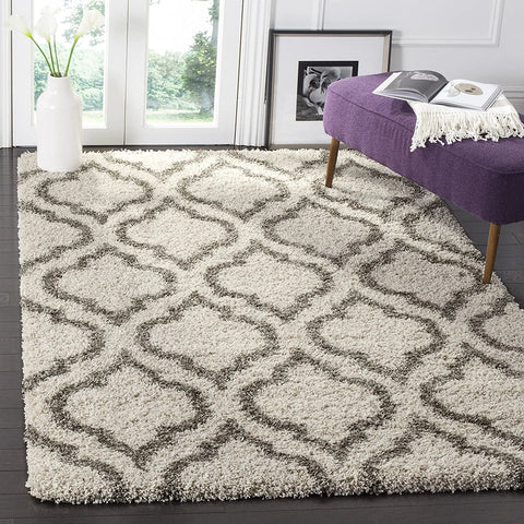 Club CREAM BEIGE Retro Collection Plush Shag Rug - Image 1