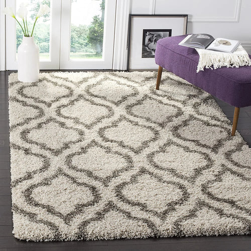 Club CREAM BEIGE Retro Collection Plush Shag Rug - Image 1