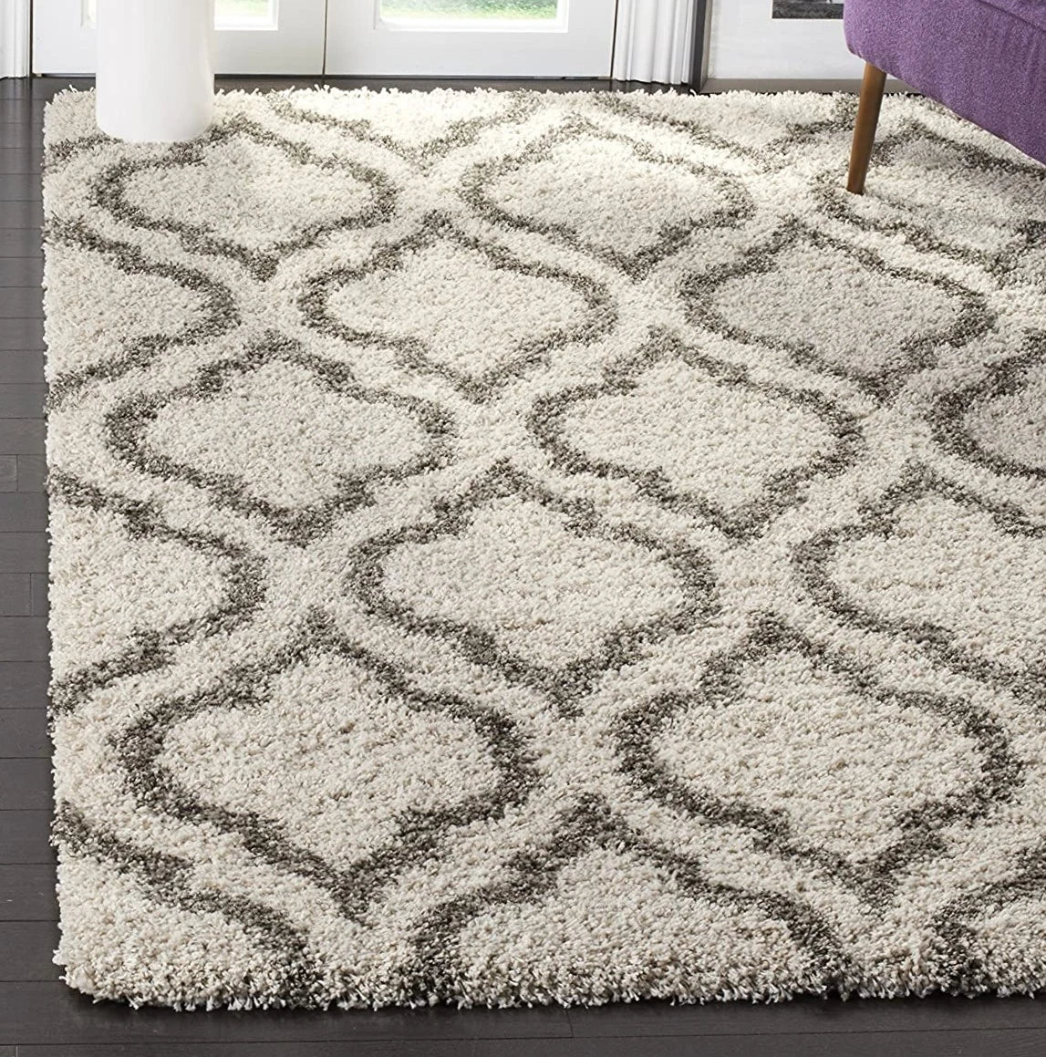 Club CREAM BEIGE Retro Collection Plush Shag Rug - Image 6