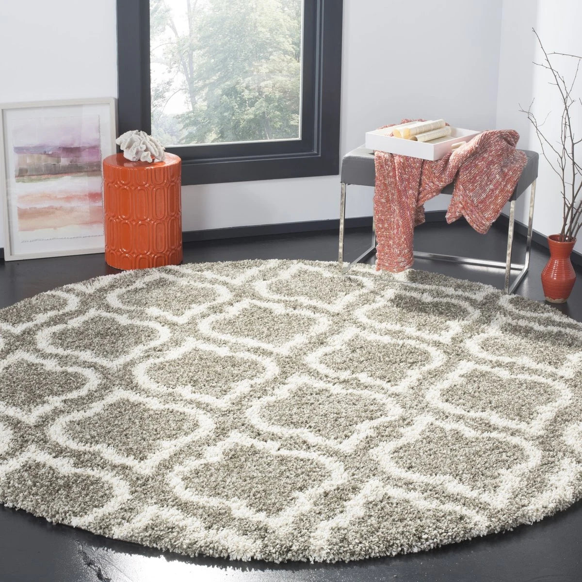 Club Heather Grey & Ivory Retro Plush Shag Rug - Image 3