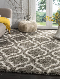 Club Heather Grey & Ivory Retro Plush Shag Rug - Image 4