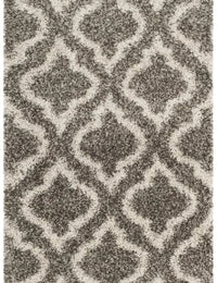 Club Heather Grey & Ivory Retro Plush Shag Rug - Image 7