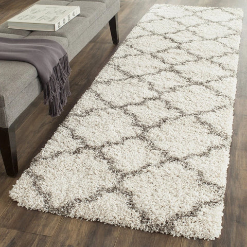 Club Ivory, Grey Retro Collection Plush Shag Rug - Image 1