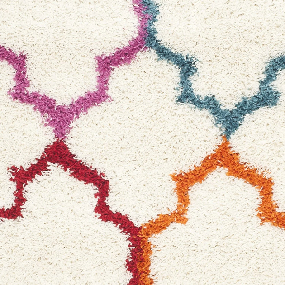 Club IVORY MULTI Retro Collection Plush Shag Rug - Image 2