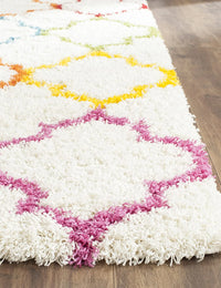 Club IVORY MULTI Retro Collection Plush Shag Rug - Image 4