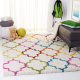 Club IVORY MULTI Retro Collection Plush Shag Rug - Image 5