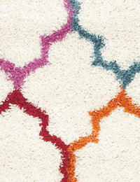 Club IVORY MULTI Retro Collection Plush Shag Rug - Image 6