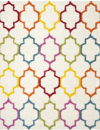 Club IVORY MULTI Retro Collection Plush Shag Rug - Image 7