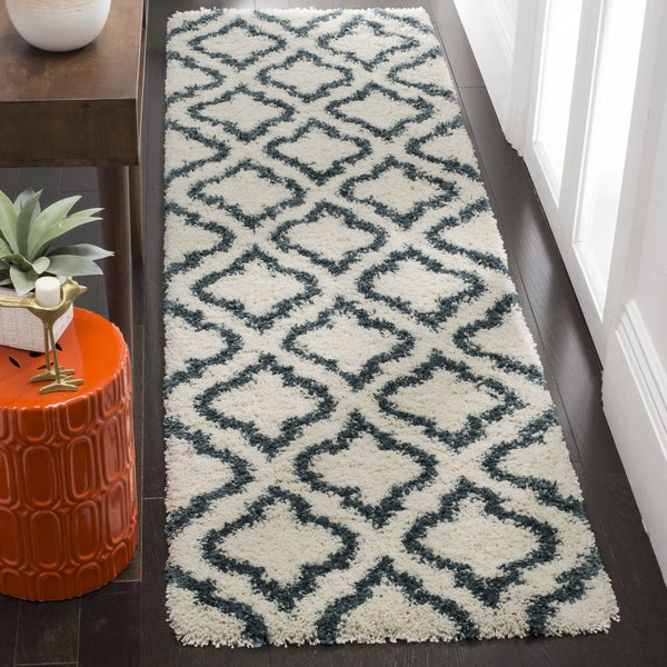 Club Ivory, Slate Blue Retro Collection Plush Shag Rug - Image 1