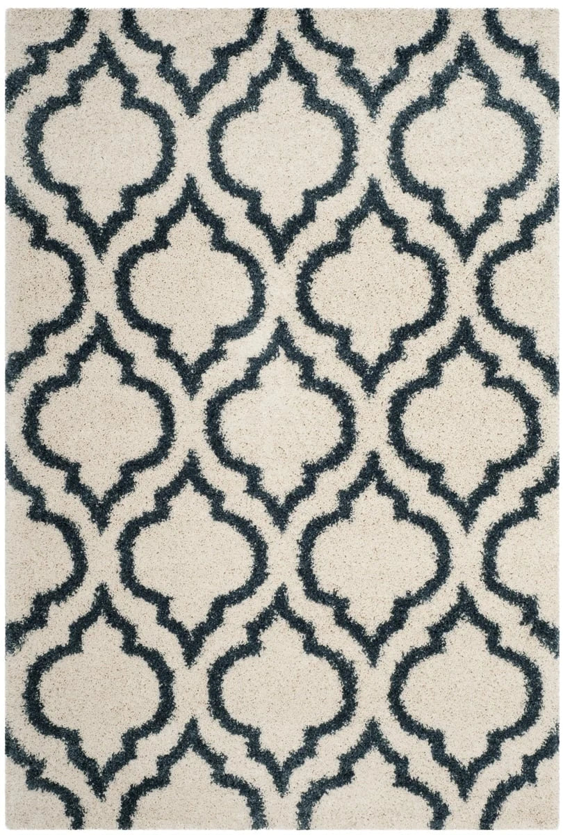 Club Ivory, Slate Blue Retro Collection Plush Shag Rug - Image 2