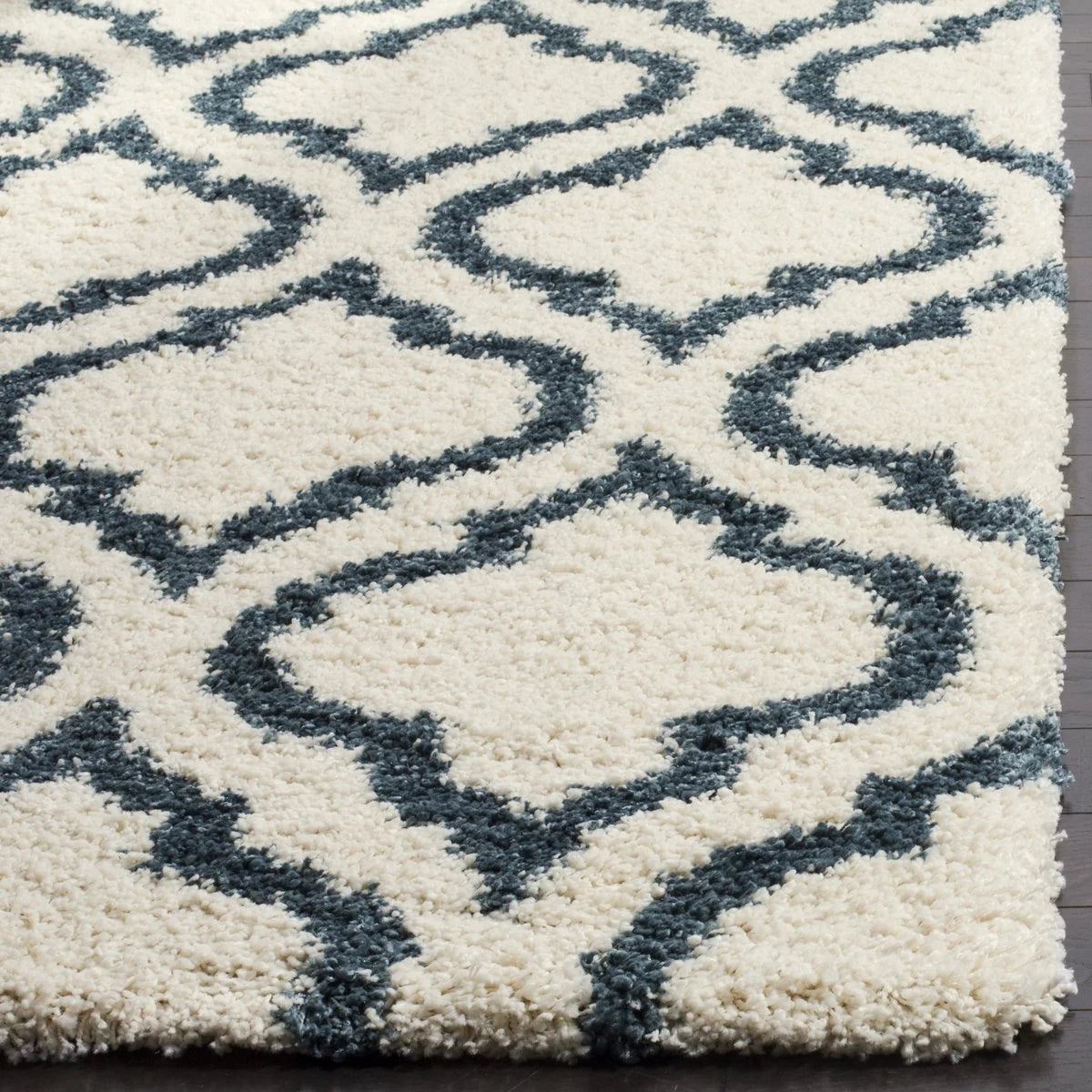Club Ivory, Slate Blue Retro Collection Plush Shag Rug - Image 4