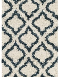 Club Ivory, Slate Blue Retro Collection Plush Shag Rug - Image 5