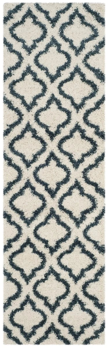 Club Ivory, Slate Blue Retro Collection Plush Shag Rug - Image 5