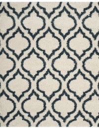 Club Ivory, Slate Blue Retro Collection Plush Shag Rug - Image 7