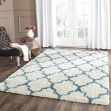 Club IVORY TEAL Retro Collection Plush Shag Rug - Image 1