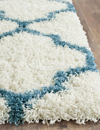 Club IVORY TEAL Retro Collection Plush Shag Rug - Image 4