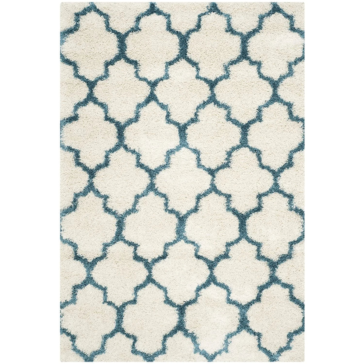 Club IVORY TEAL Retro Collection Plush Shag Rug - Image 7