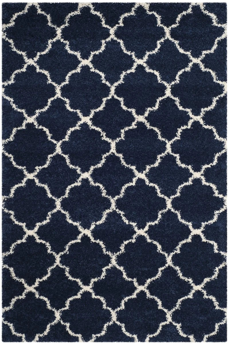 Club NAVY IVORY Retro Collection Plush Shag Rug - Image 2