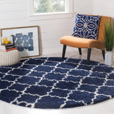 Club NAVY IVORY Retro Collection Plush Shag Rug - Image 3